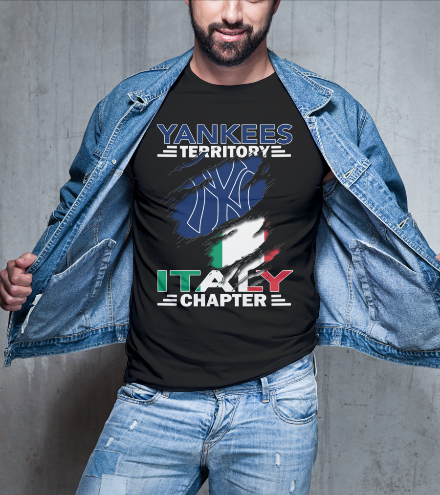 Yankees Territory Italy Chapter NY Logo Italian Flag T-Shirt