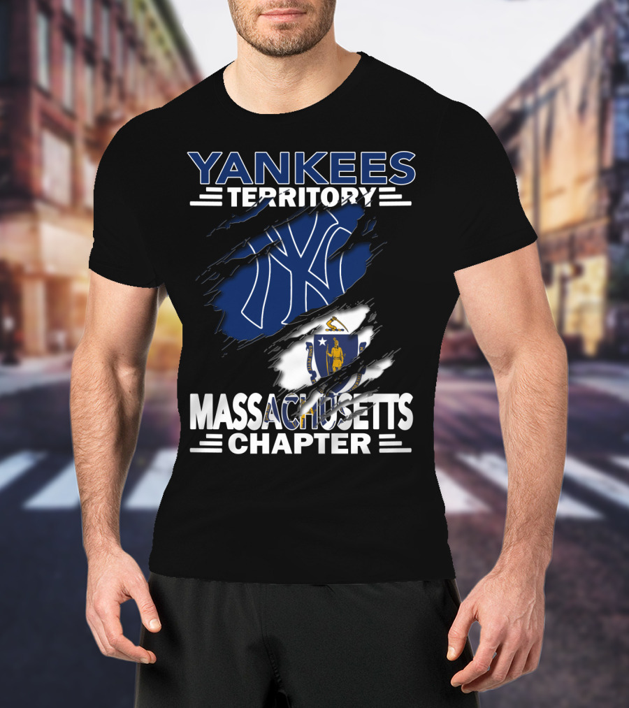 Yankees Territory Massachusetts Chapter NY Emblem State Flag Integration T-Shirt