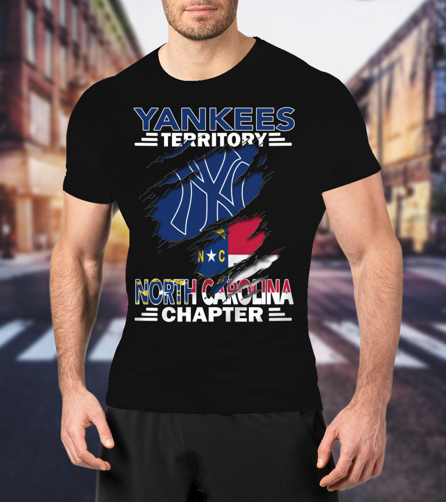 Yankees Territory North Carolina Chapter NY Logo And Flag T-Shirt