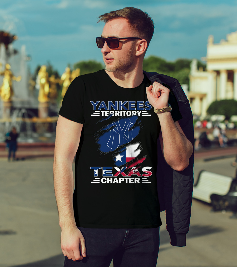 Yankees Territory Texas Chapter Yankees Logo Texas Flag T-Shirt