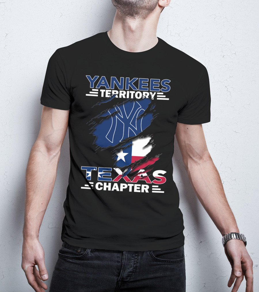 Yankees Territory Texas Chapter Yankees Logo Texas Flag T-Shirt