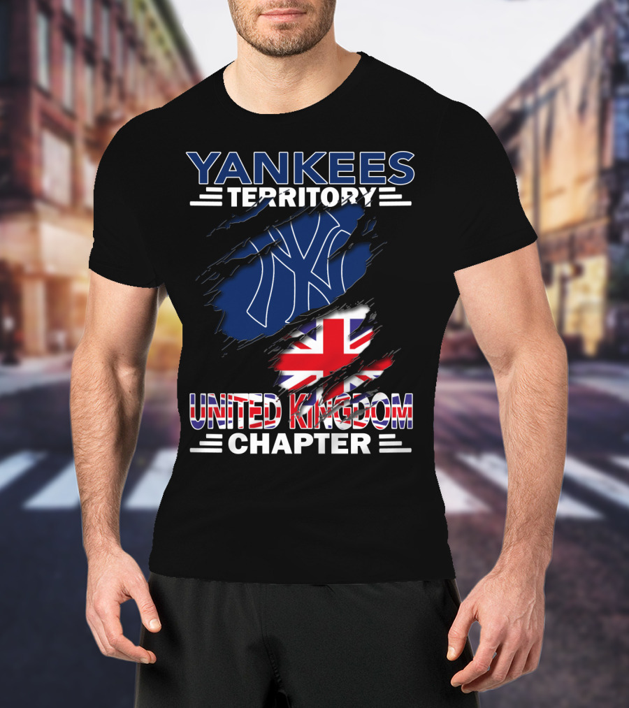 Yankees Territory United Kingdom Chapter Logo Union Jack Rips T-Shirt