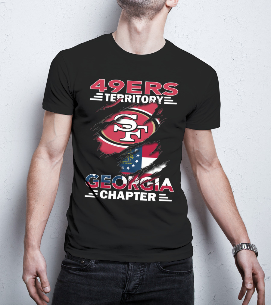 49ers Territory Georgia Chapter SF Logo With State Flag T-Shirt