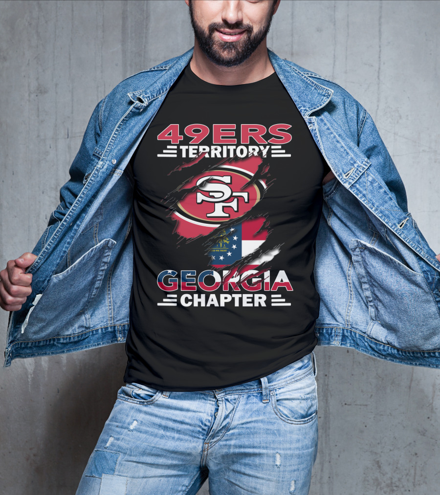 49ers Territory Georgia Chapter SF Logo With State Flag T-Shirt