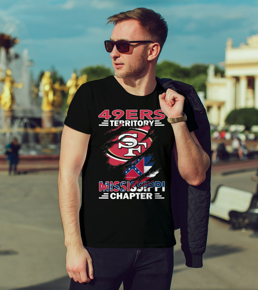 49ers Territory Mississippi Chapter SF Logo And Flag T-Shirt