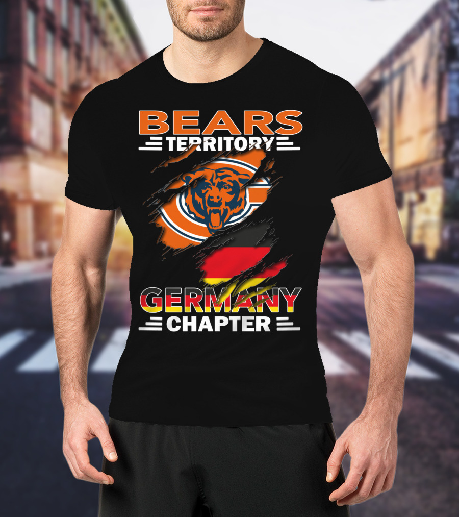 Bears Territory Germany Chapter Chicago Bears Logo German Flag T-Shirt