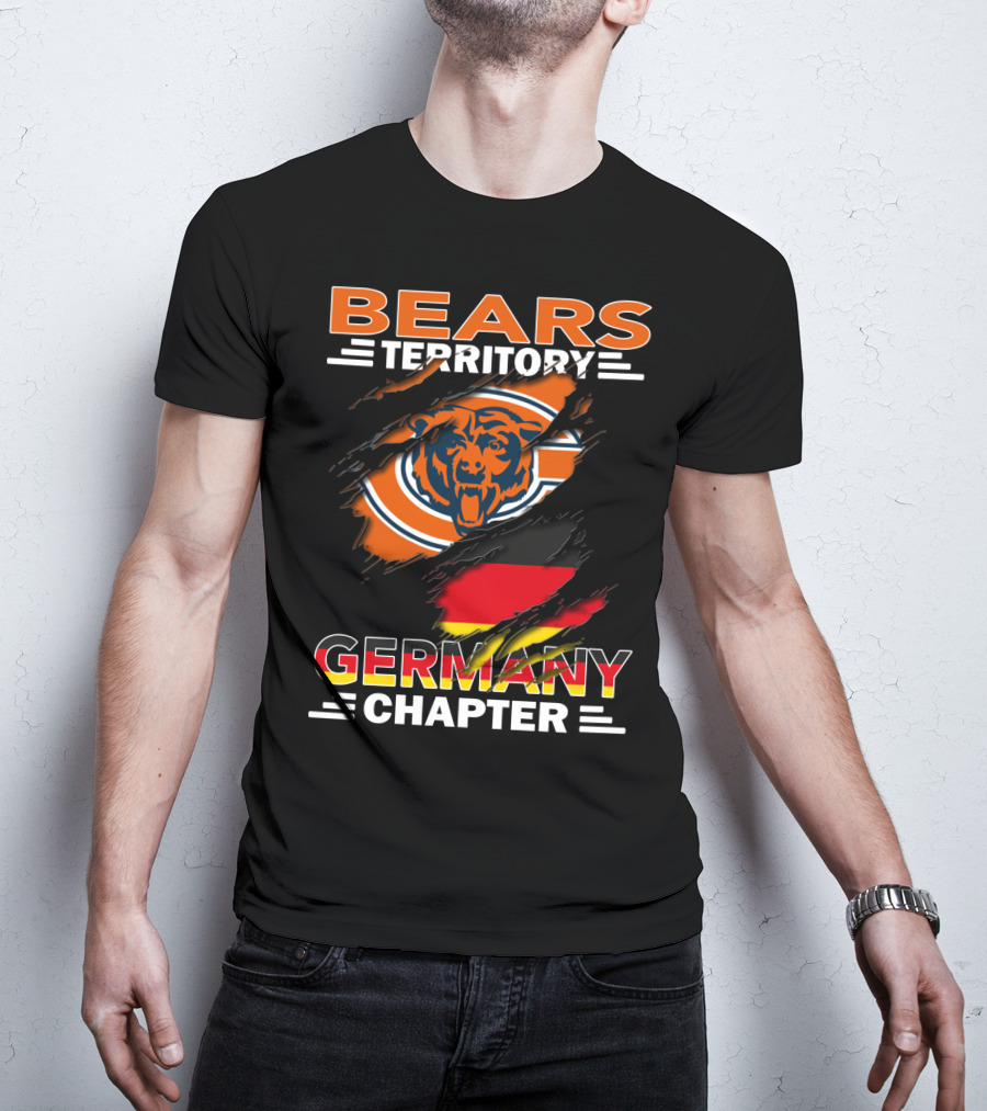 Bears Territory Germany Chapter Chicago Bears Logo German Flag T-Shirt