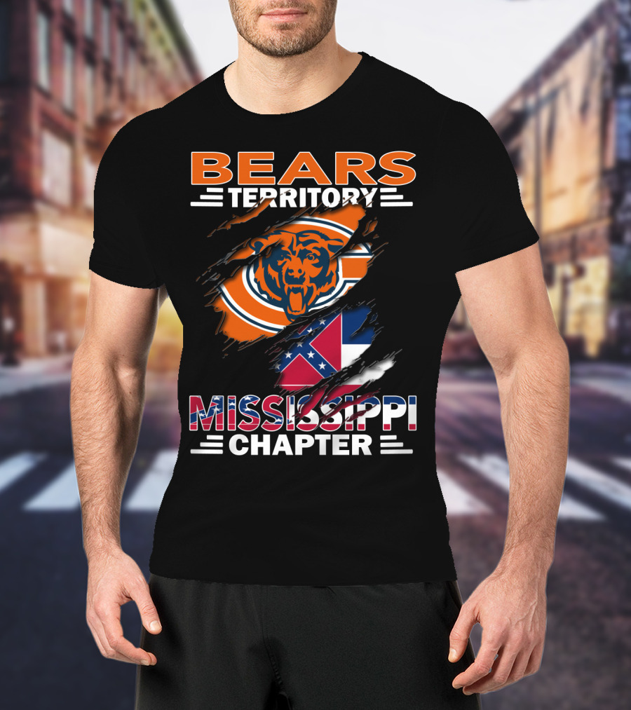 Bears Territory Chicago Mississippi Chapter Flag Collaboration T-Shirt
