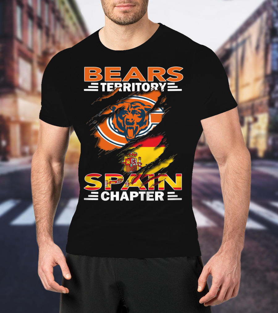 Bears Territory Spain Chapter Chicago Bears Flag T-Shirt
