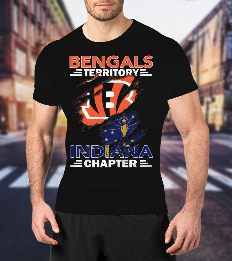 Bengals Territory Indiana Chapter NFL Fan Club United States Flag T-Shirt