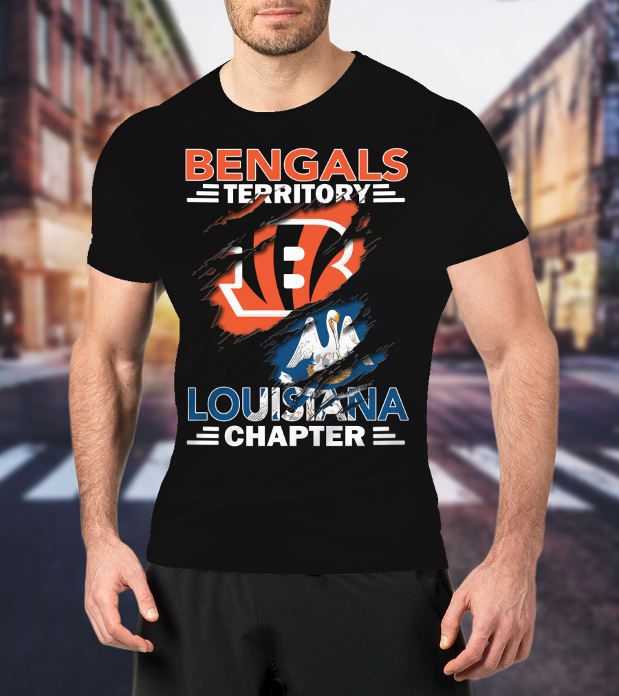 Bengals Territory Louisiana Chapter Torn Logo Pelican T-Shirt