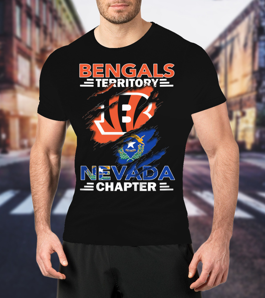 Bengals Territory Nevada Chapter Bengals Logo Nevada Flag T-Shirt