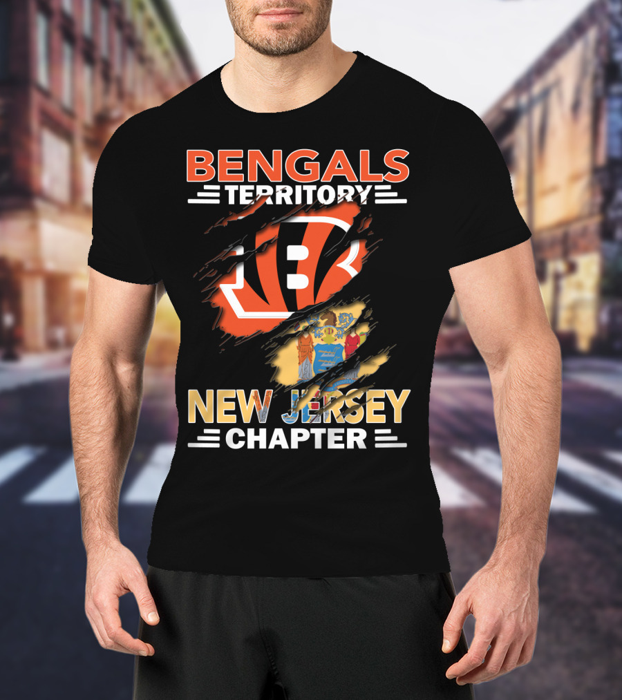 Bengals Territory New Jersey Chapter Logo And State Flag T-Shirt