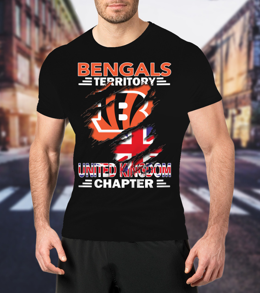 Bengals Territory United Kingdom Chapter Bengals Logo Union Jack T-Shirt