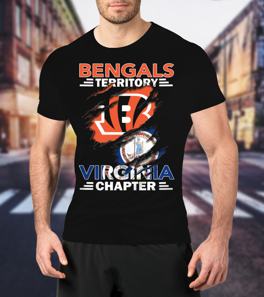 Bengals Territory Virginia Chapter Logo With State Emblem T-Shirt