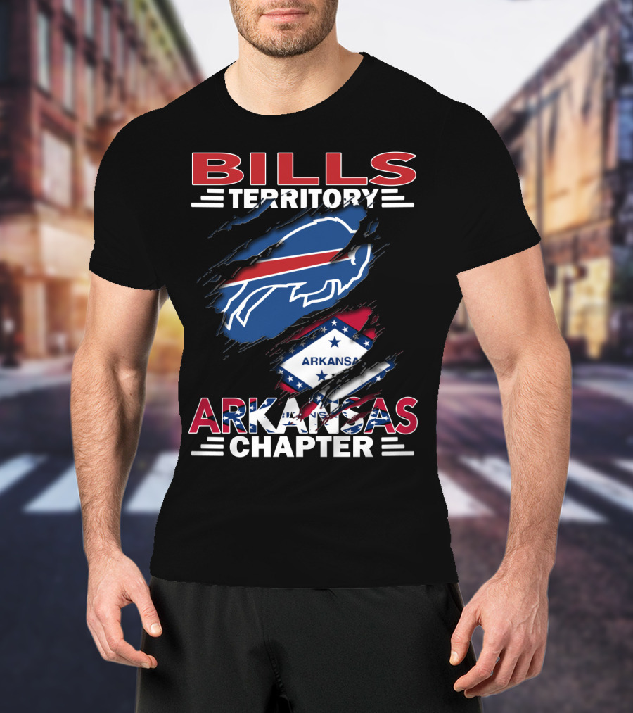 Bills Territory Arkansas Chapter Buffalo Logo And State Flag T-Shirt