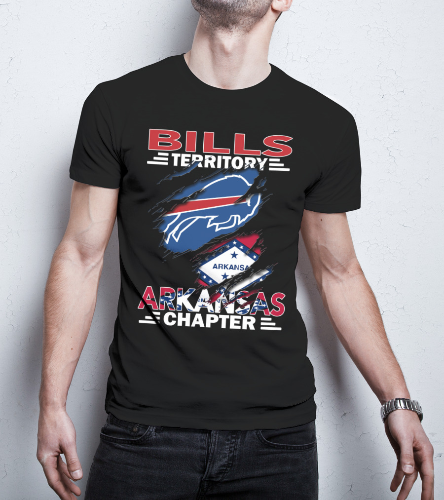 Bills Territory Arkansas Chapter Buffalo Logo And State Flag T-Shirt