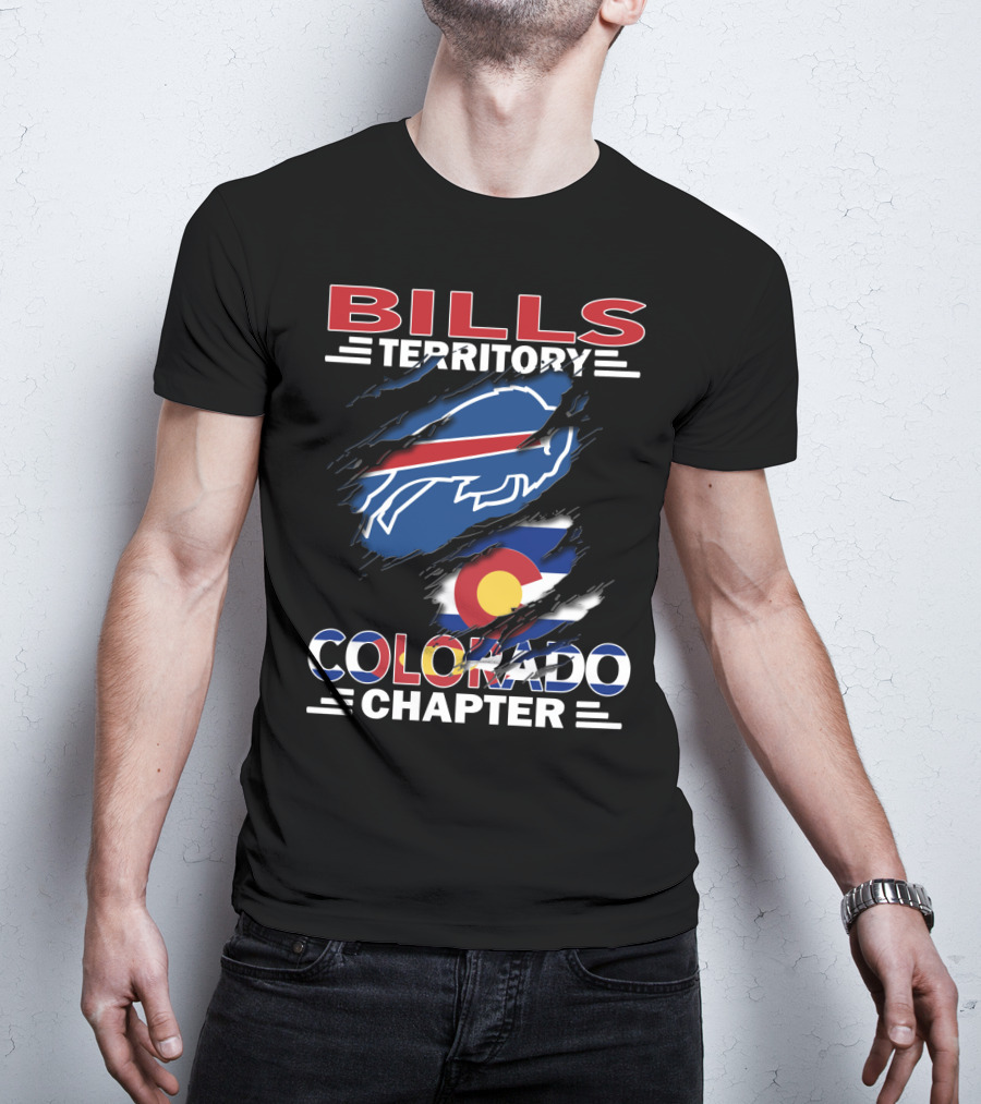 Bills Territory Colorado Chapter Buffalo Team Flag T-Shirt