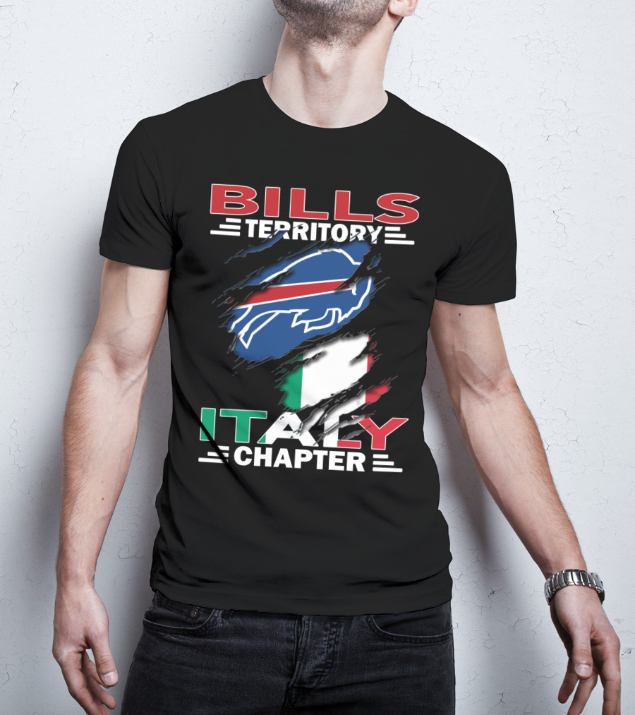 Bills Territory Italy Chapter Buffalo Football Fan Club Italy Flag T-Shirt