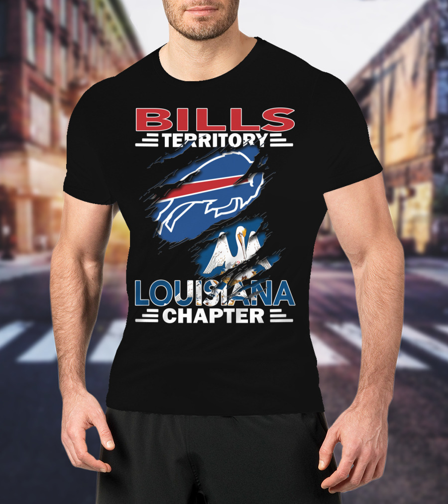 Bills Territory Louisiana Chapter Buffalo Bills Logo Fleur-de-lis Flag T-Shirt