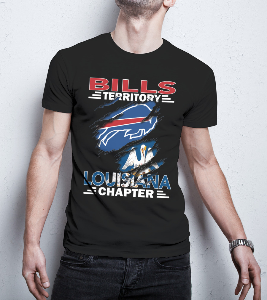 Bills Territory Louisiana Chapter Buffalo Bills Logo Fleur-de-lis Flag T-Shirt