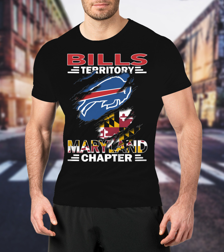 Bills Territory Maryland Chapter NFL Team Logo State Flag T-Shirt