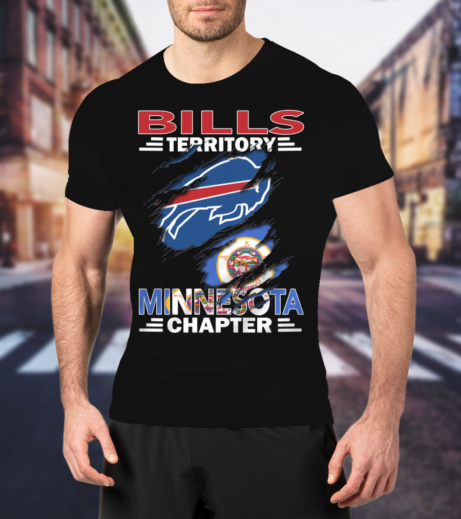 Bills Territory Minnesota Chapter Buffalo Logo And Minnesota State Flag T-Shirt