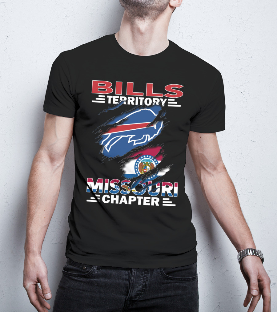 Bills Territory Missouri Chapter Buffalo Logo With State Flag T-Shirt