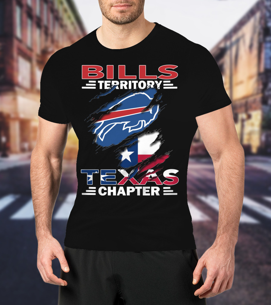 Bills Territory Texas Chapter Buffalo Logo Texas Flag T-Shirt