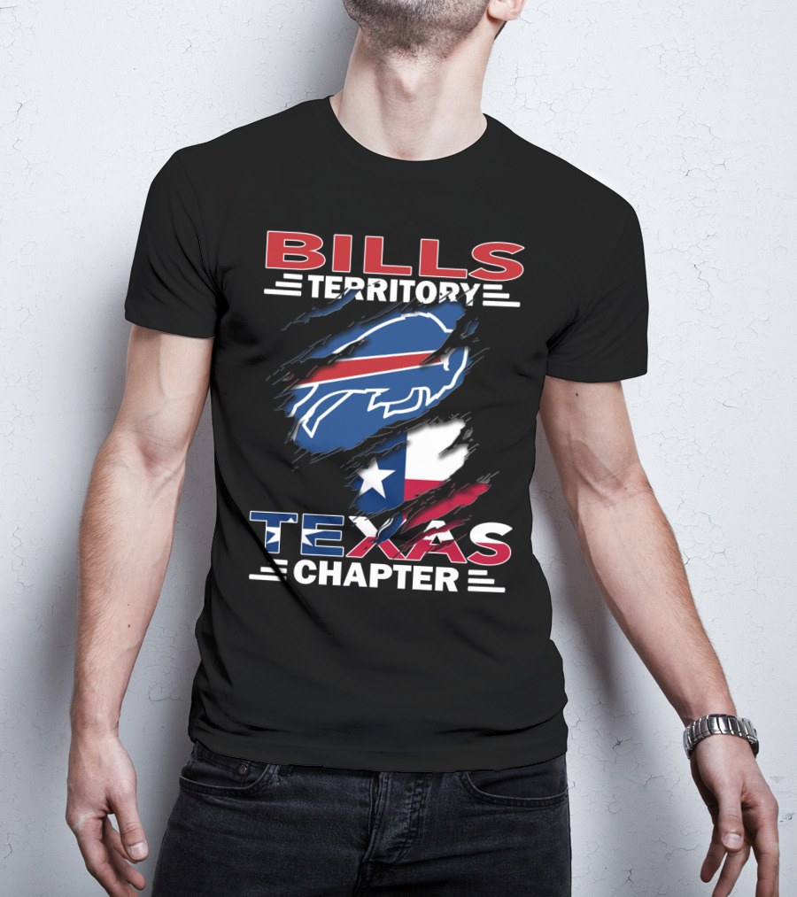 Bills Territory Texas Chapter Buffalo Logo Texas Flag T-Shirt