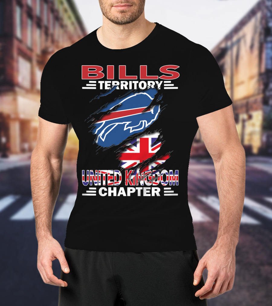 BILLS TERRITORY UNITED KINGDOM CHAPTER Buffalo Logo With Union Jack T-Shirt