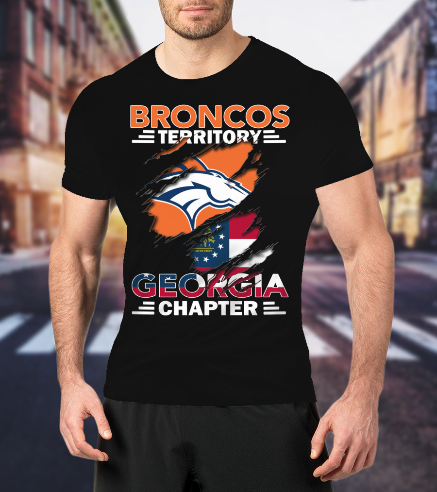 Broncos Territory Georgia Chapter Logo With State Flag And Horse Emblem T-Shirt