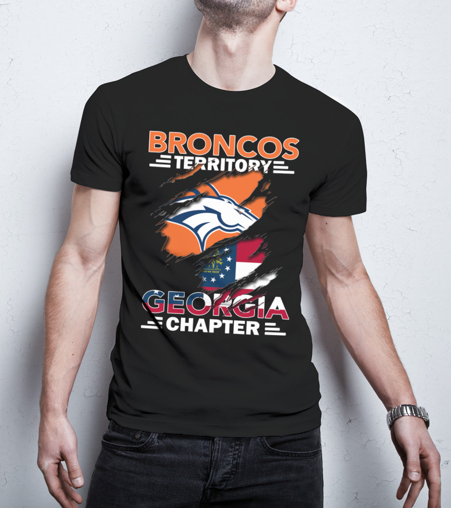 Broncos Territory Georgia Chapter Logo With State Flag And Horse Emblem T-Shirt