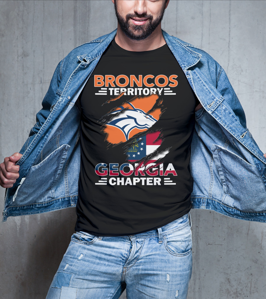 Broncos Territory Georgia Chapter Logo With State Flag And Horse Emblem T-Shirt