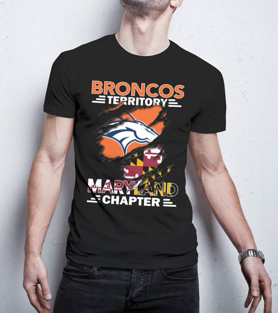 Broncos Territory Maryland Chapter Denver Football Fan Club State Pride T-Shirt