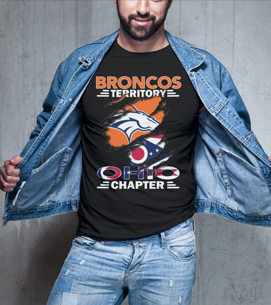 Broncos Territory Ohio Chapter Broncos Logo Ohio Flag T-Shirt