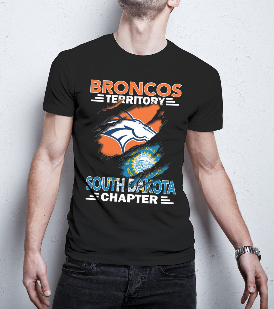 Broncos Territory South Dakota Chapter Logo And State Emblem T-Shirt