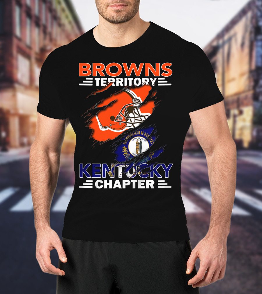Browns Territory Kentucky Chapter Helmet And State Flag T-Shirt