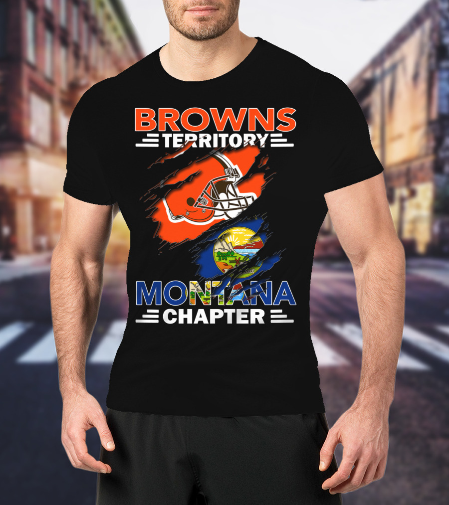 Cleveland Browns Territory Montana Chapter Football Fan Club T-Shirt