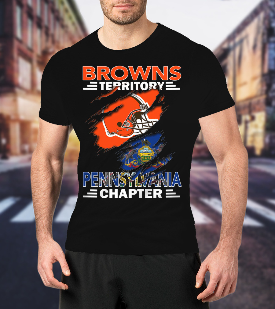Browns Territory Pennsylvania Chapter Football Helmet State Flag T-Shirt