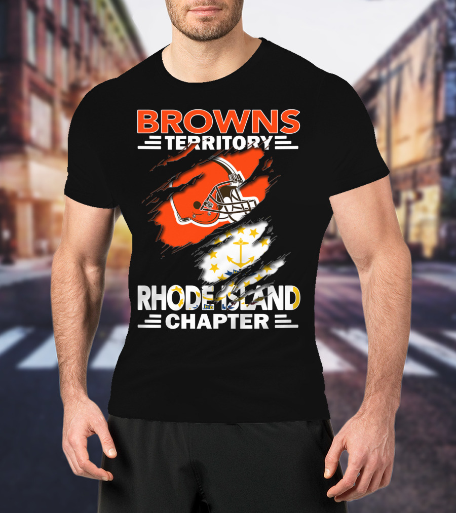 Browns Territory Rhode Island Chapter Football Helmet Anchor T-Shirt