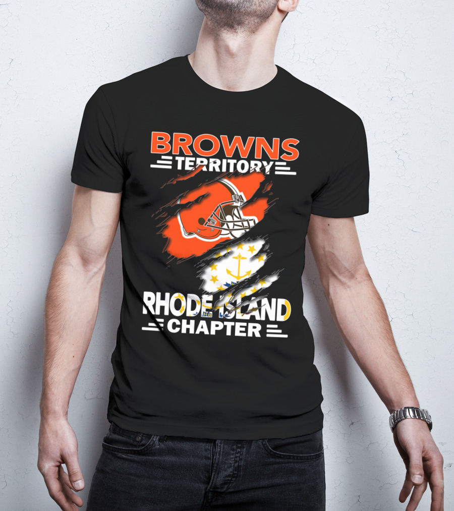 Browns Territory Rhode Island Chapter Football Helmet Anchor T-Shirt