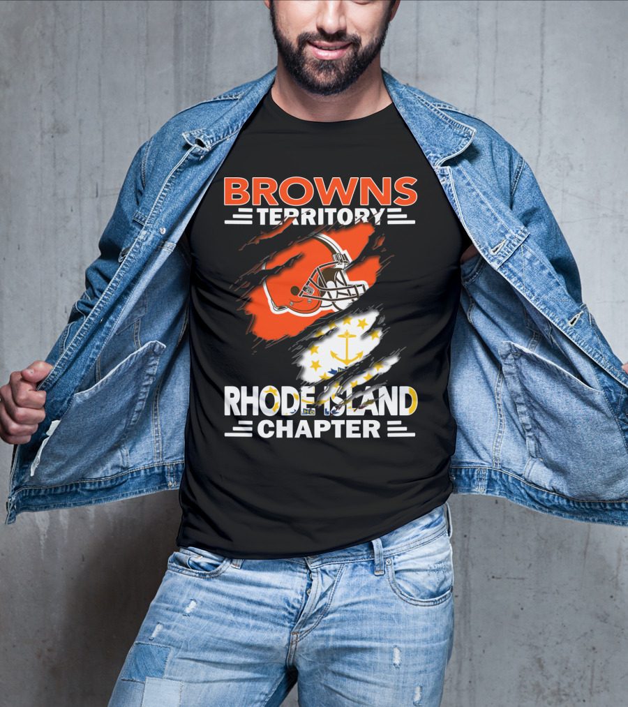 Browns Territory Rhode Island Chapter Football Helmet Anchor T-Shirt
