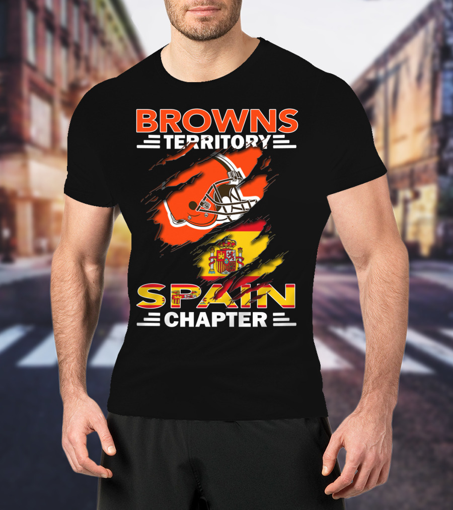 Browns Territory Spain Chapter Helmet Flag T-Shirt