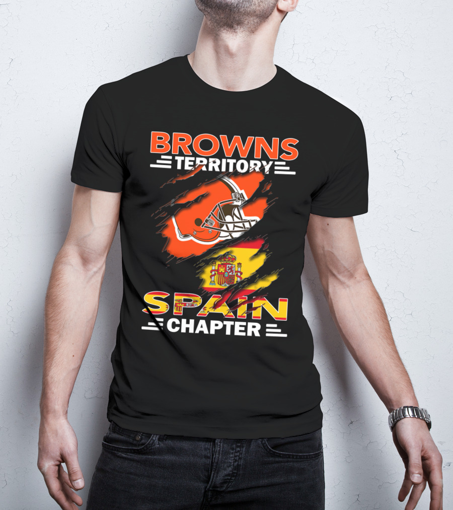Browns Territory Spain Chapter Helmet Flag T-Shirt