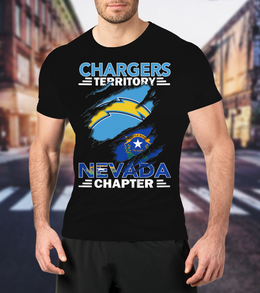 Chargers Territory Nevada Chapter Battle Born Flag Emblem T-Shirt