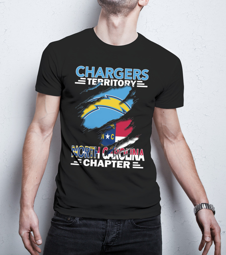 Chargers Territory North Carolina Chapter Logo With State Flag And Team T-Shirt