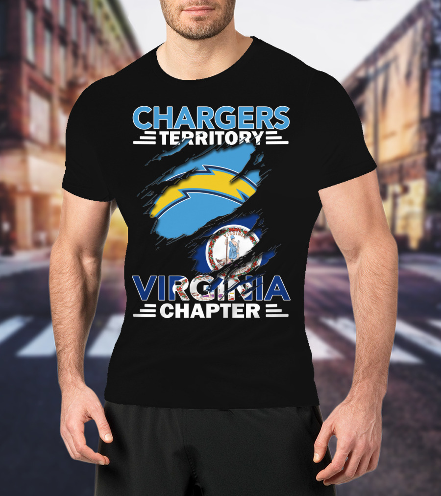 Chargers Territory Virginia Chapter With Logo And State Emblem T-Shirt
