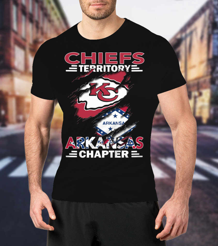 Chiefs Territory Arkansas Chapter Kansas City Chiefs Arkansas Flag T-Shirt
