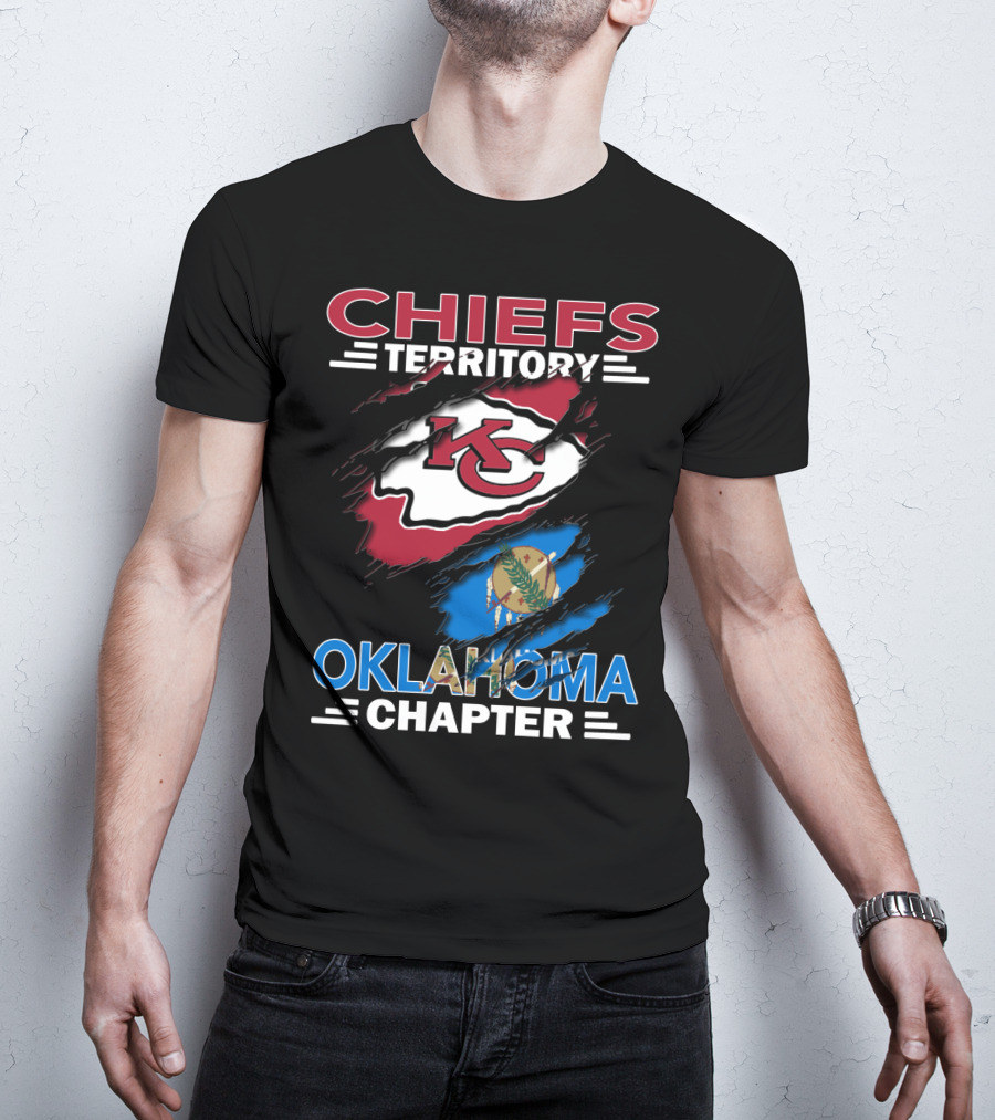 Chiefs Territory Oklahoma Chapter KC Logo And State Flag Combo T-Shirt